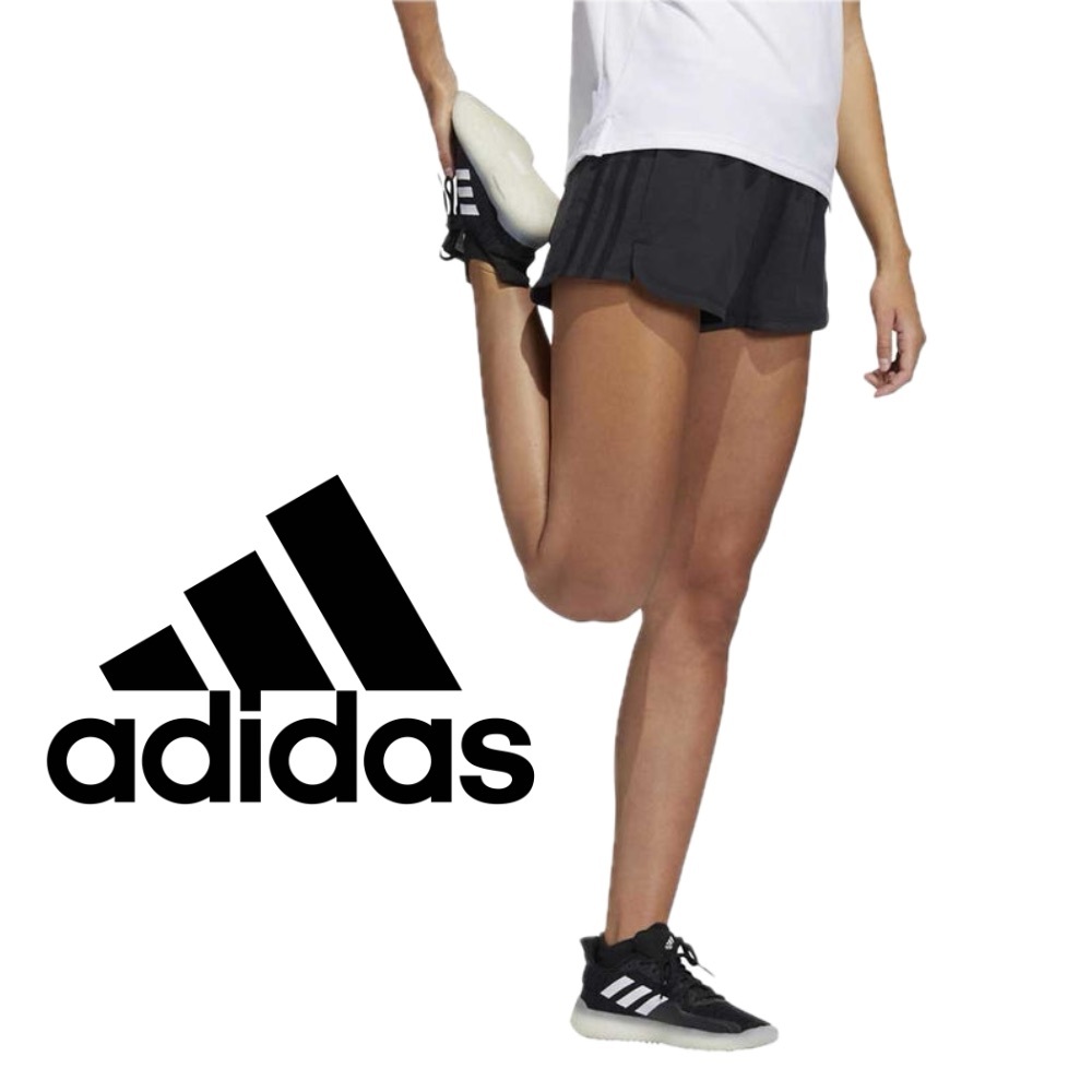 Adidas Women's XS Black Pacer 3-Stripes Woven Heather Shorts in Good Condition